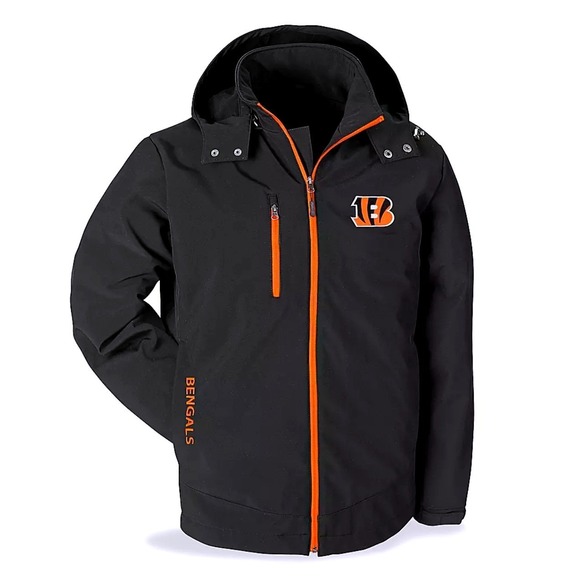 Other - NFL‎ Cincinnati Bengals~ Black/Orange~ All Weather Soft Shell Coat~ Men's Large